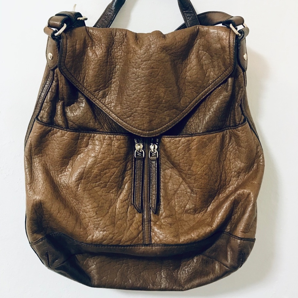 Anthropologie brown worn leather handbag